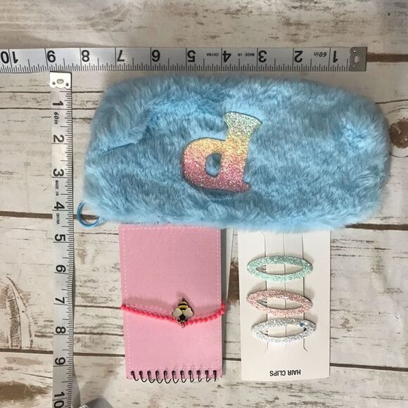 Initial P Bag Zipper Pouch Mini notebook hair accessories bracelet bundle monogr - Picture 5 of 6